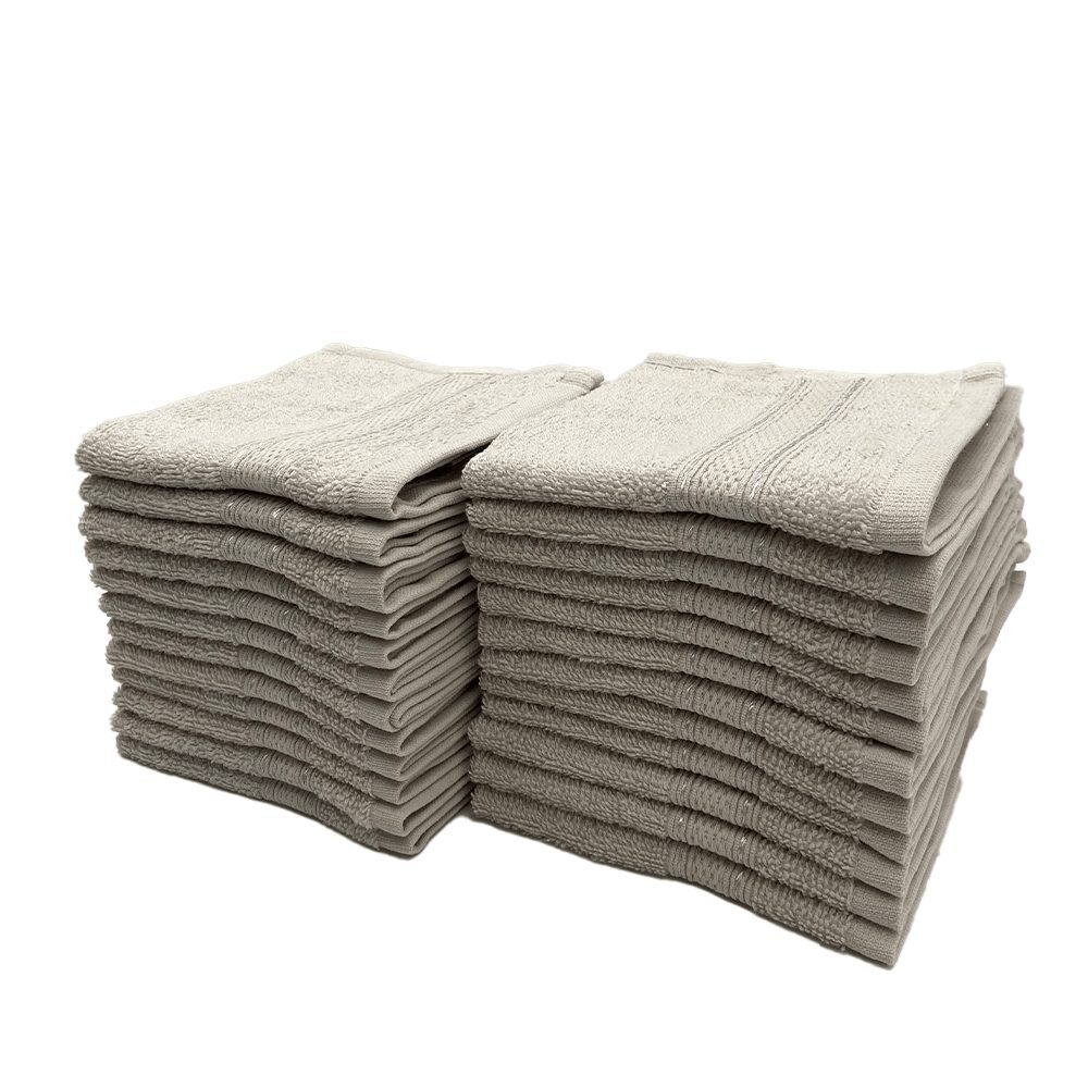 Towel BYFT Daffodil for face 30 x 30 Cm 500 Gsm 100% Cotton, Light Grey Stripe Diamond Dobby, Set of 24 - 2