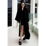 Asian Spirit, Black Star Velvet Abaya Jacket, Free size (XS-XL) - 3 miniature