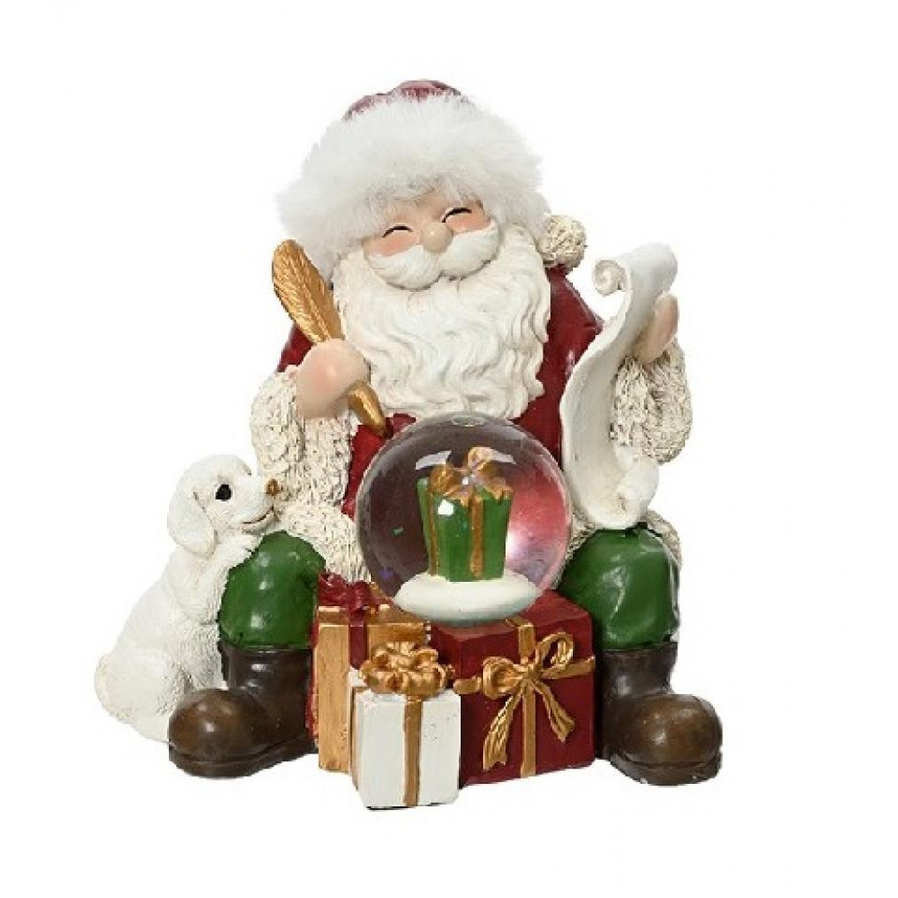 Kaemingk Decoris Santa Polyresin Santa with Mini Waterball - 1