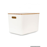 حاوية تخزين صغيرة ضخمة مع غطاء من الخيزران - 4 miniature