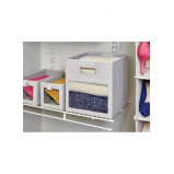 Interdesign Evie View Front Storage Box, Grey - 5 miniature