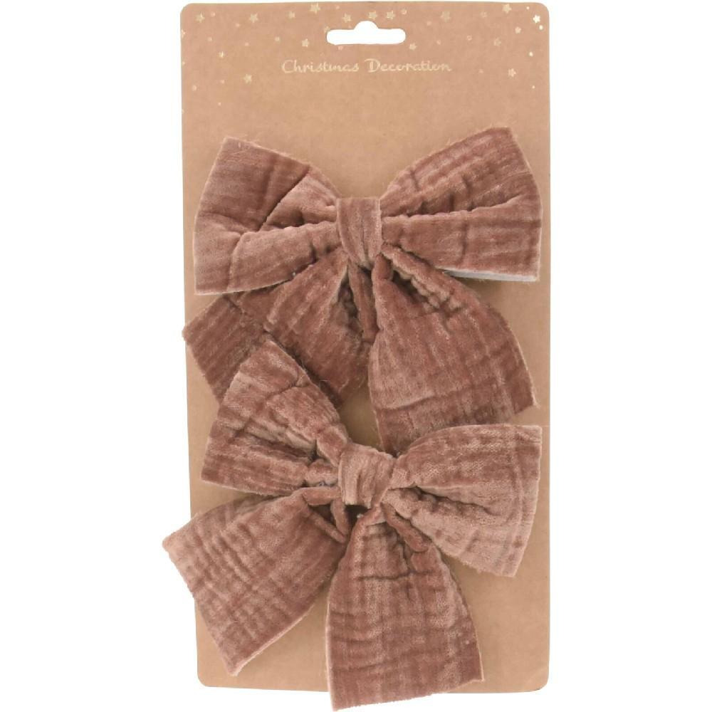 مجموعة كوبمان لعيد الميلاد المخملية مكونة من قطعتين باللون البني - 1