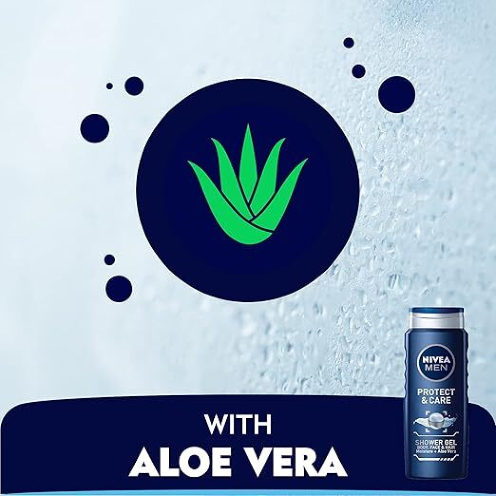 NIVEA, Men shower gel 3 in 1, Protect and care, Aloe Vera, 250 ml - 2