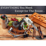 SOING / Bartender kit, 11-piece bar tool set with stylish bamboo stand, Silver - 5 miniature