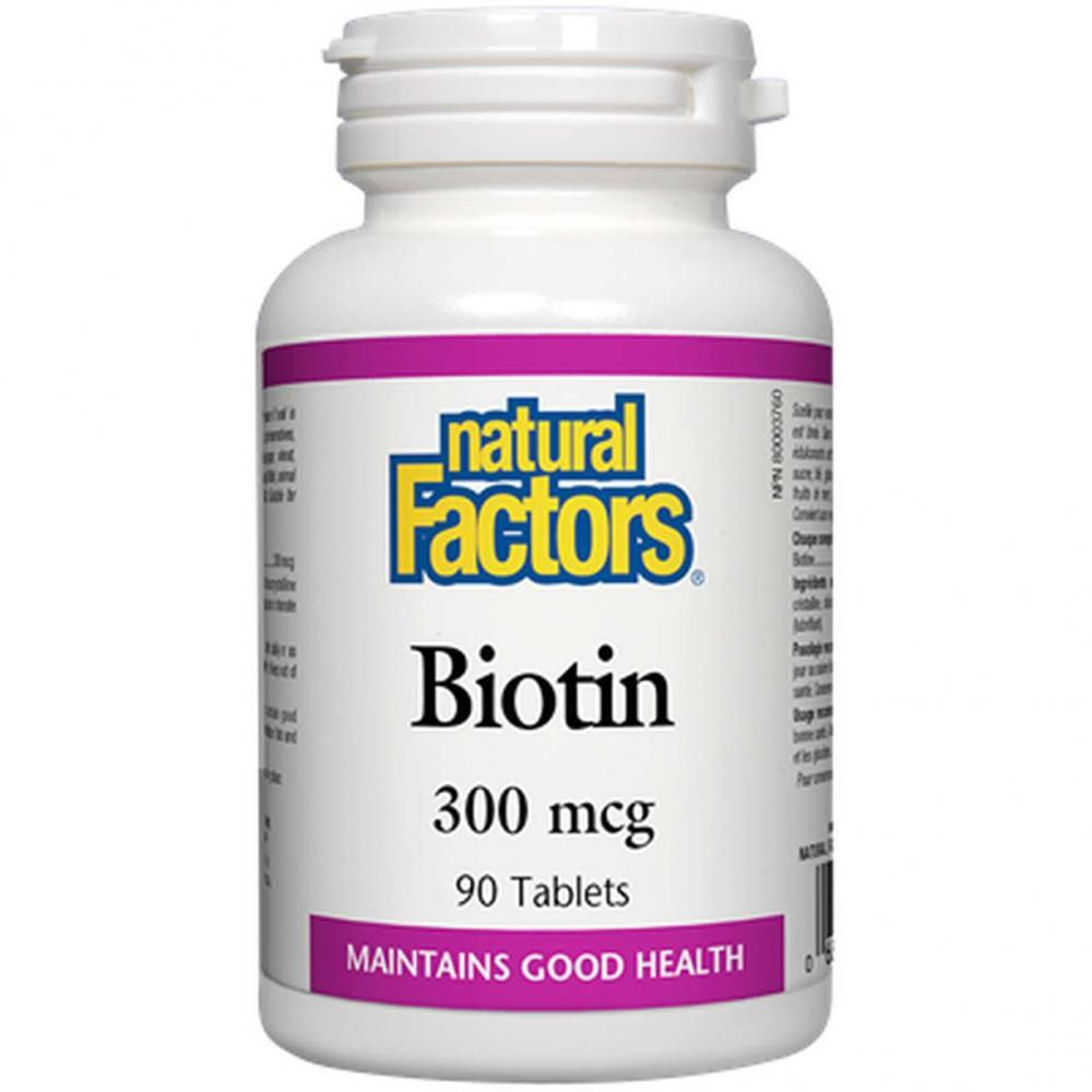 Natural Factors Biotin, 300 mcg, 90 Tablets - 1