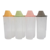 Premify / Cereal containers set, Airtight, BPA free plastic, Rice storage bin/dispenser + measuring cup, 4 pcs - 1 miniature