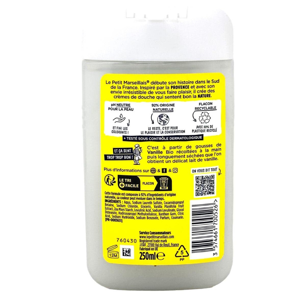 Le Petit Marseillais Body Wash, Lait de Vanille, 250ml (8.4oz) - 2