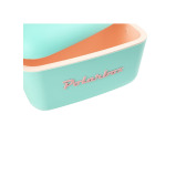 Polarbox Classic Cooler Box with Leather Strap, Cyan \& Baby Rose Rigid Thermal Insulated Ice for Beach, Picnic Party,  12L, Cyan \& Baby Rose  - 2 miniature
