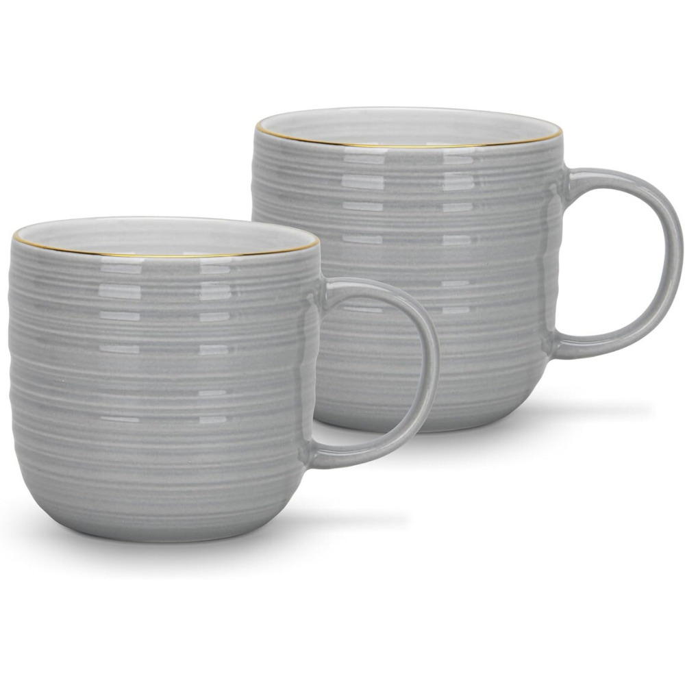 Fissman 2-Piece Mugs Firmina Gray 350ml New Bone China - 1