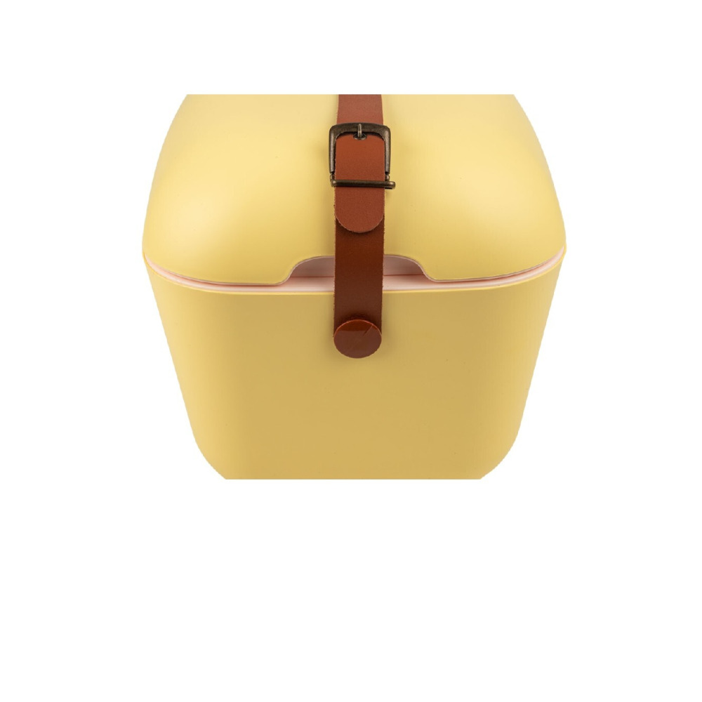 Polarbox Classic Cooler Box with Leather Strap,  Yellow - Cyan Rigid Thermal Insulated Ice for Beach, Picnic Party, 12L - 5