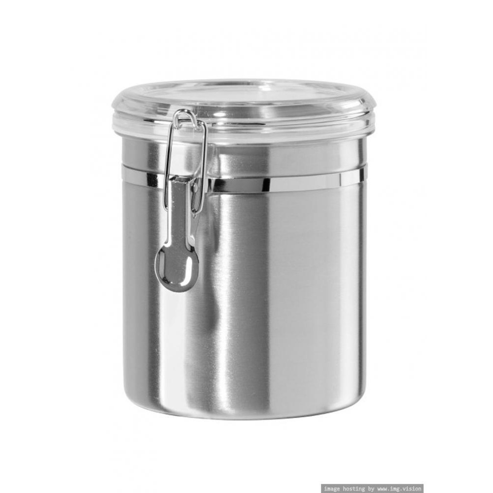 Oggi Stainless Steel 47oz Clamp Canister with Clear Lid - 1