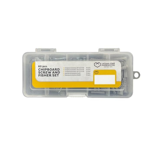 مجموعة هوسميثز 60 قطعة من براغي اللوح وفيشر