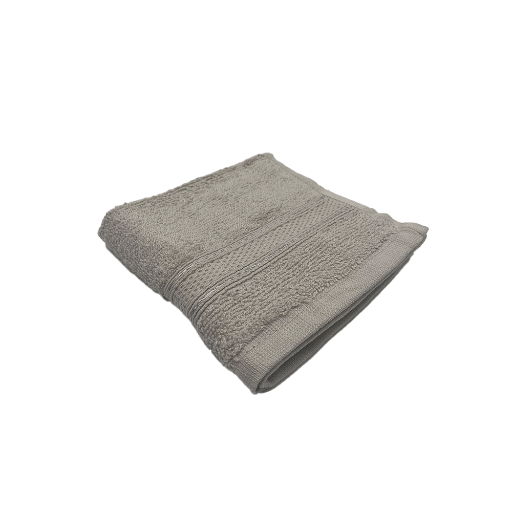 BYFT Daffodil Face Towel 30x30 Cm 500 Gsm Light Grey Stripe Diamond Dobby 100% Cotton Set of 1 - 2