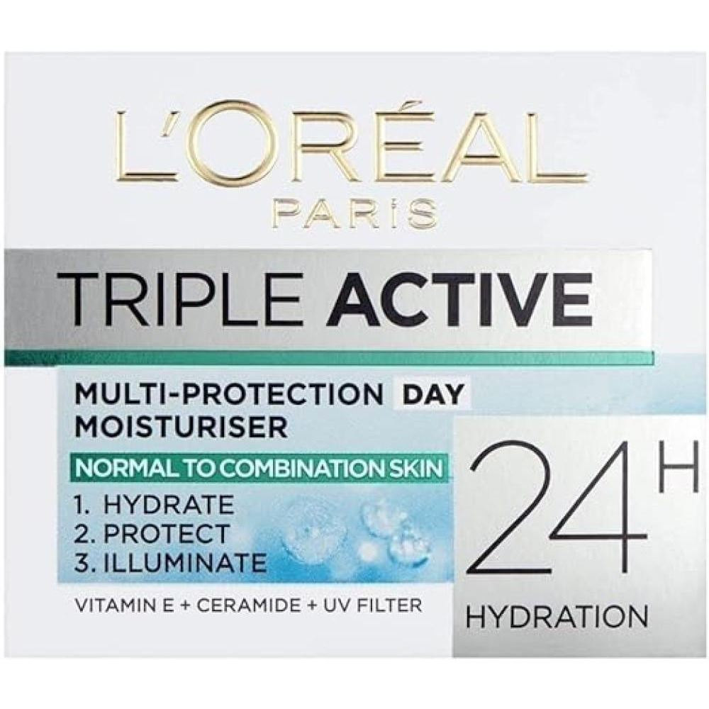 Loreal Paris Triple Active Day 24H Увлажняющий Крем Для нормальной И Комбинированной КОЖИ 50 мл - 1