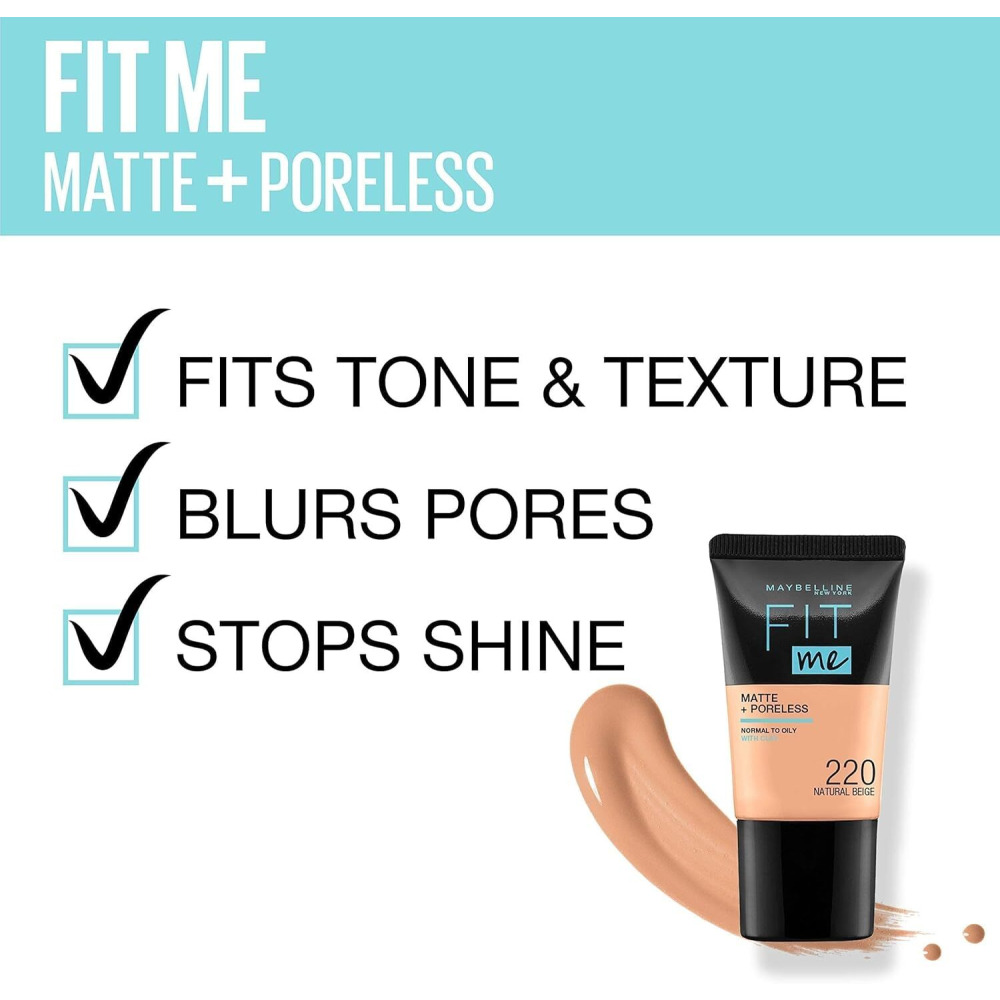 Foundation Maybelline New York Fit Me Matte & Poreless, Mini, 128 Warm, 18 ml - 8