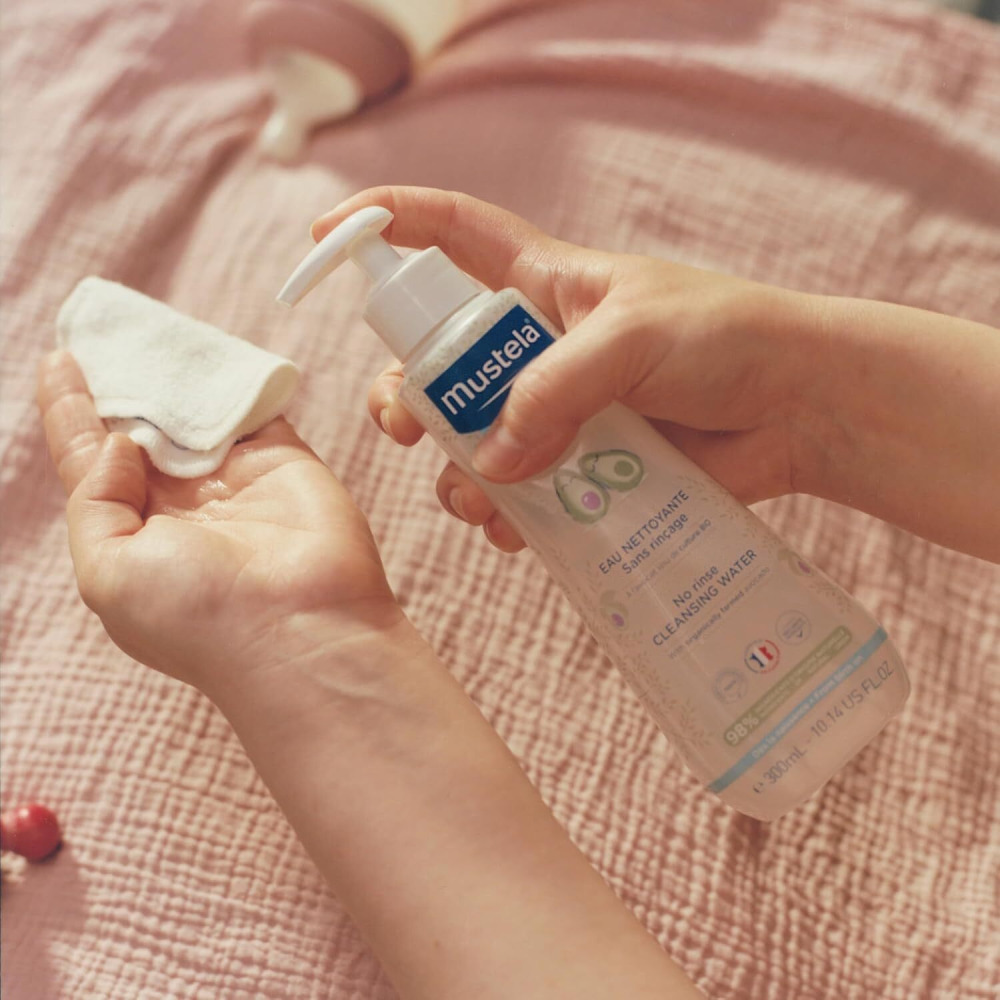 Mustela Baby Cleansing Water, No-Rinse Micellar Water, Avocado & Aloe Vera, 300ml - 2