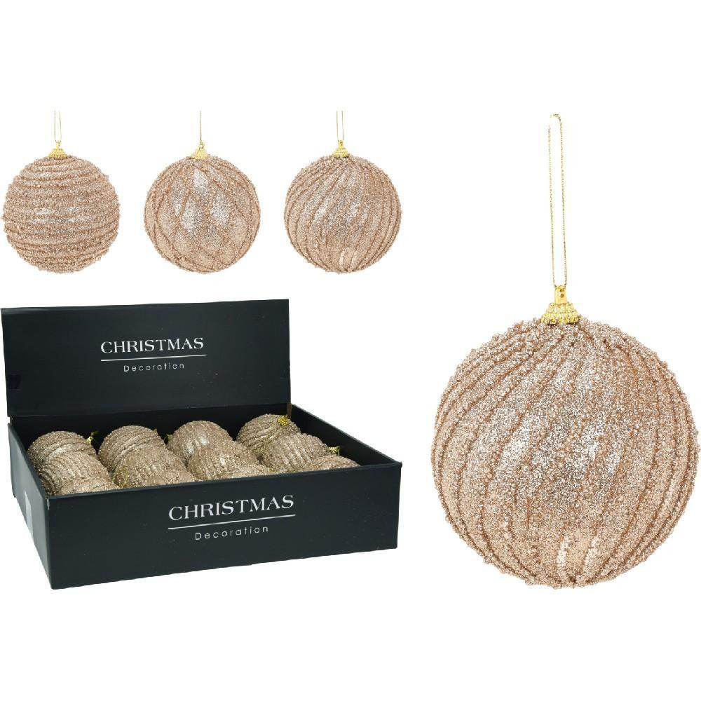 Koopman Рождественский Шар с Бусинами 10 см Шампанское - 1