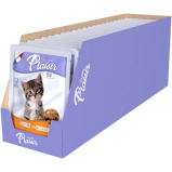 PLAISIR, Влажный корм, КОТЕНОК, Кусочки в соусе с курицей, 22*100 г - 3 miniature