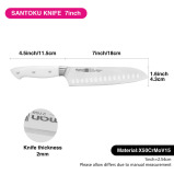 Fissman 7'' Santoku Knife LINZ (steel X50Cr15MoV) - 4 miniature