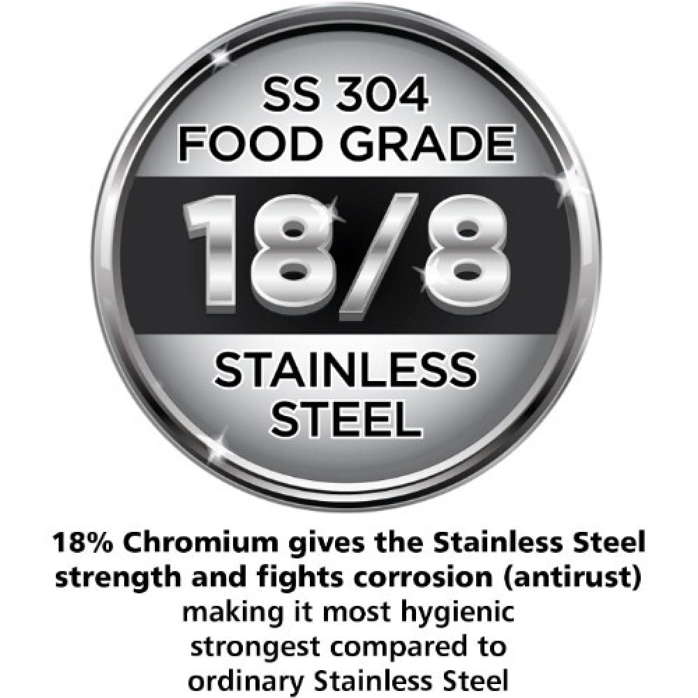 هوكينز طنجرة ضغط، طنجرة ضغط داخلية من الفولاذ المقاوم للصدأ، فضي (Hss50)، 5 لتر - 5