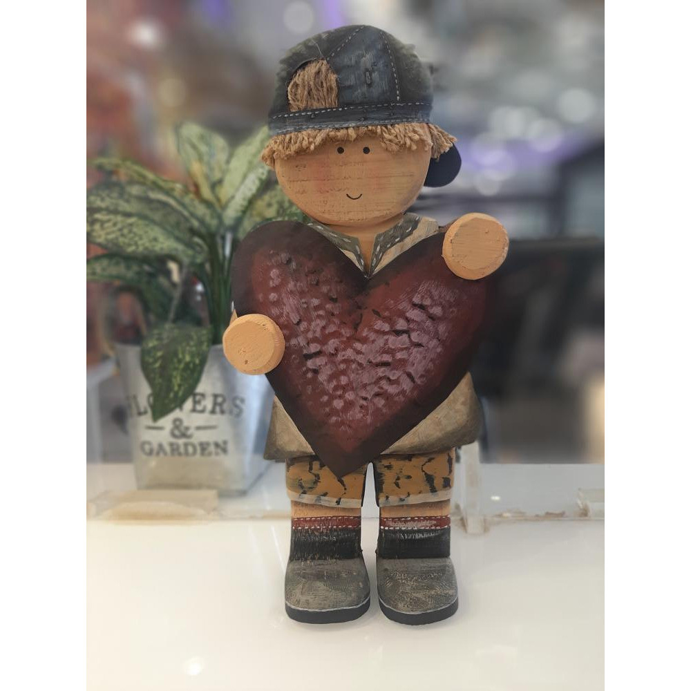 Figure Boy wooden, doll statue - 1