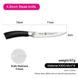 Fissman 4.5" Steak Knife Kronung Black\/Silver (11 cm) - 4 miniature