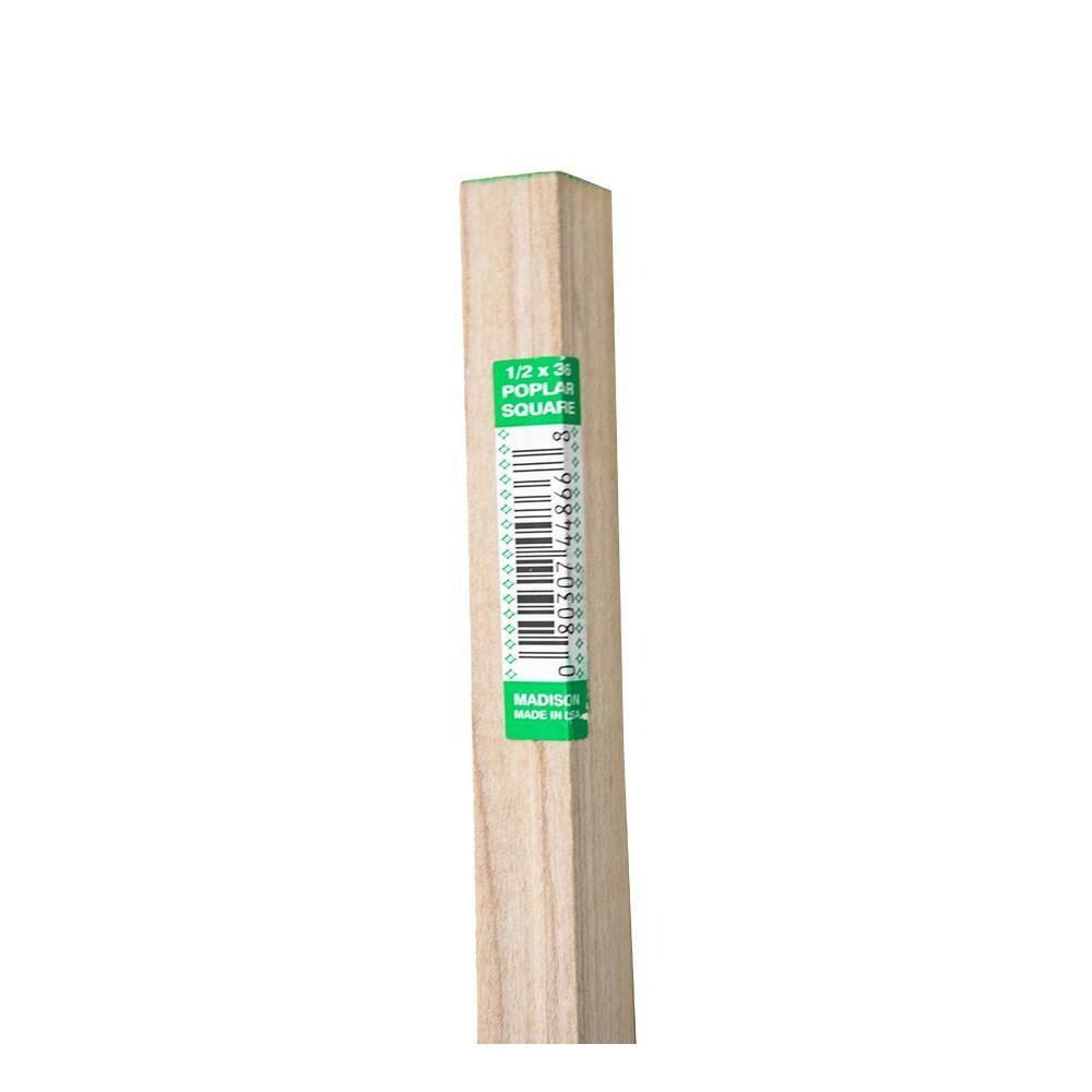 Madison Mill Poplar Square Dowel - ½ cm x 36 inches - 4