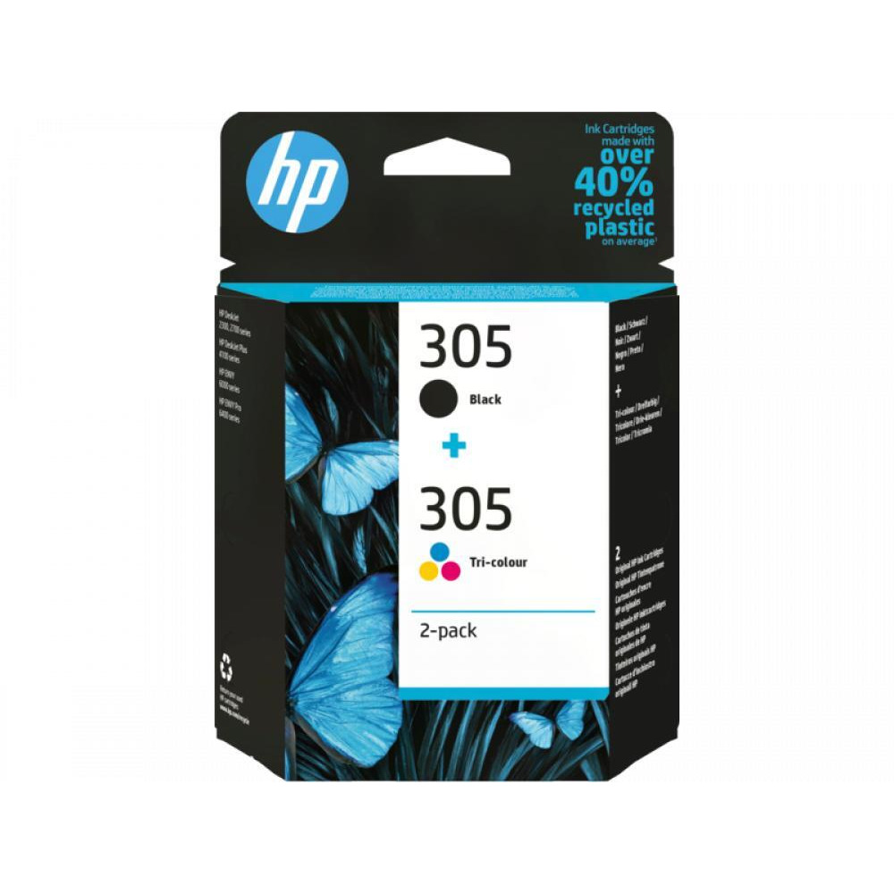 HP, Cartridges, 305 Original ink, Black/Tri-colour, 6ZD17AE, Pack of 2 - 1