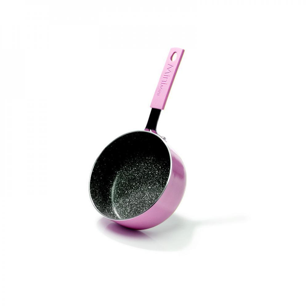 Fissman Sauce Pan Mini Chef 14x6 cm \/ 08 LTR with Aluminium with Non-Stick Coating Pink - 1