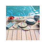 TarHong Palermo Tropical Bamboo Round Platter, 14"", Proprietary Merge Material Mix (Bamboo powder & Melamine)" - 3 miniature