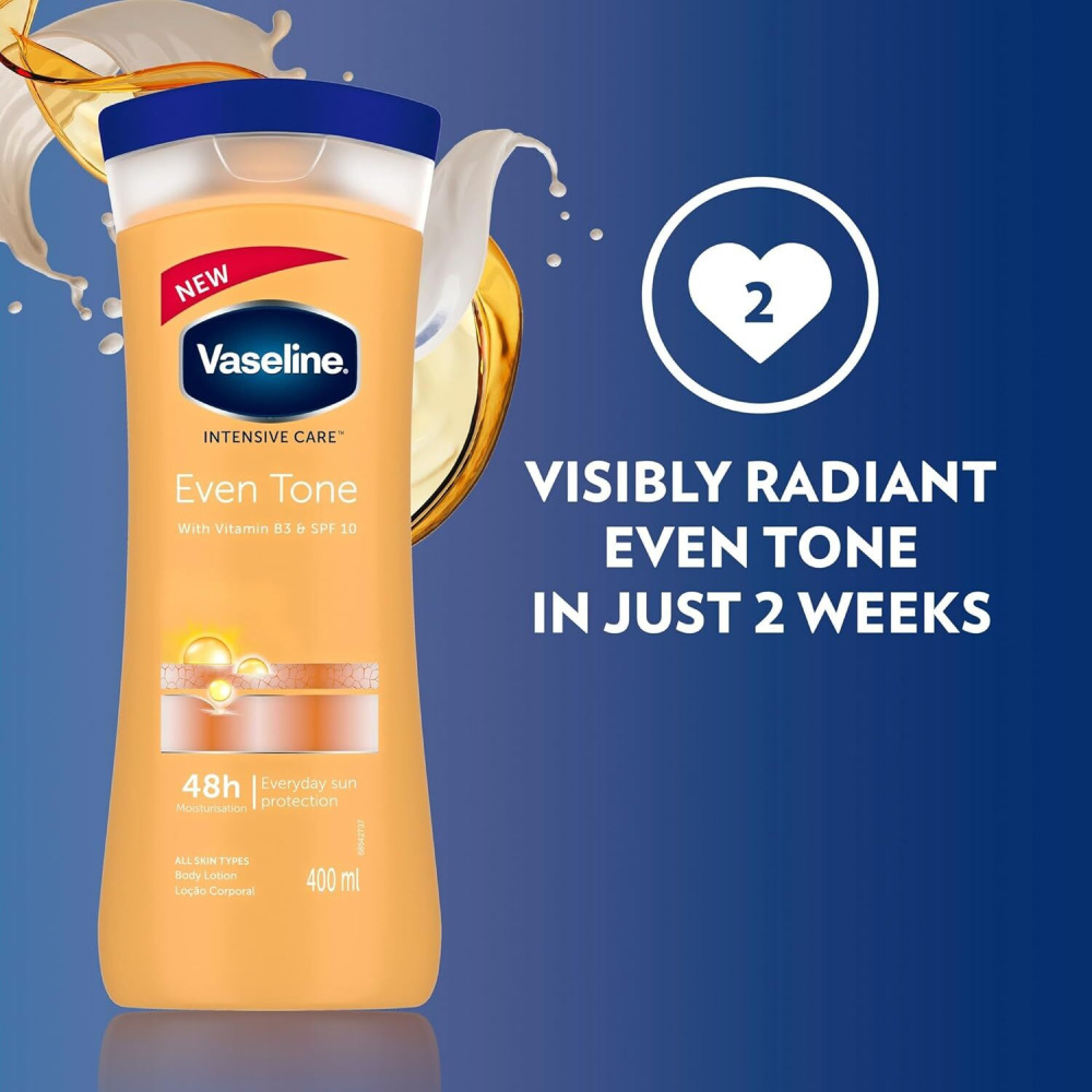 Vaseline, Intensive Care Healthy Even Tone Body Lotion with Vitamin B3 and SPF 10, 400 ml - 5