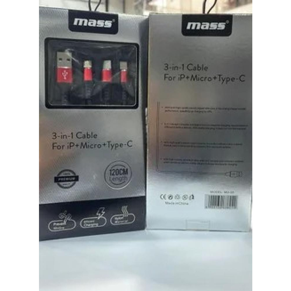 MASS 3In1 Data USB Charge and Sync Cable MU05 - 1