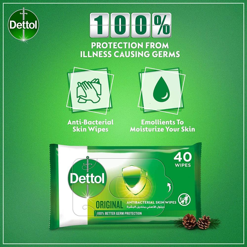 Dettol / Skin wipes, Wet, 40 pcs - 2