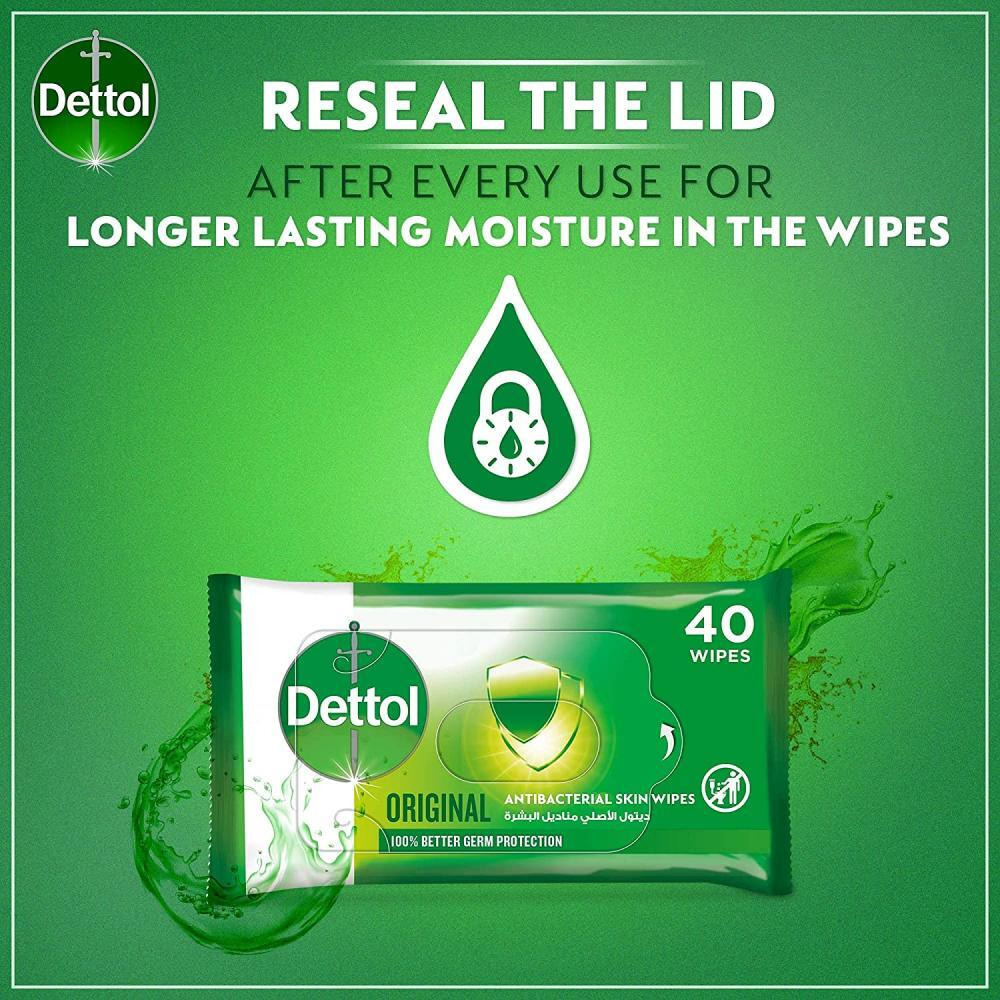 Dettol / Skin wipes, Wet, 40 pcs - 7