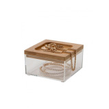 Квадратный Органайзер Simplify Clear с Бамбуковой КРЫШКОЙ, Маленький - 3 miniature