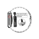 Perfii Stainless Steel Caterpillar Link Replacement Band for Apple Watch 41, 40, 38 mm Series 8/7/6/SE/5/4/3 - 3 miniature