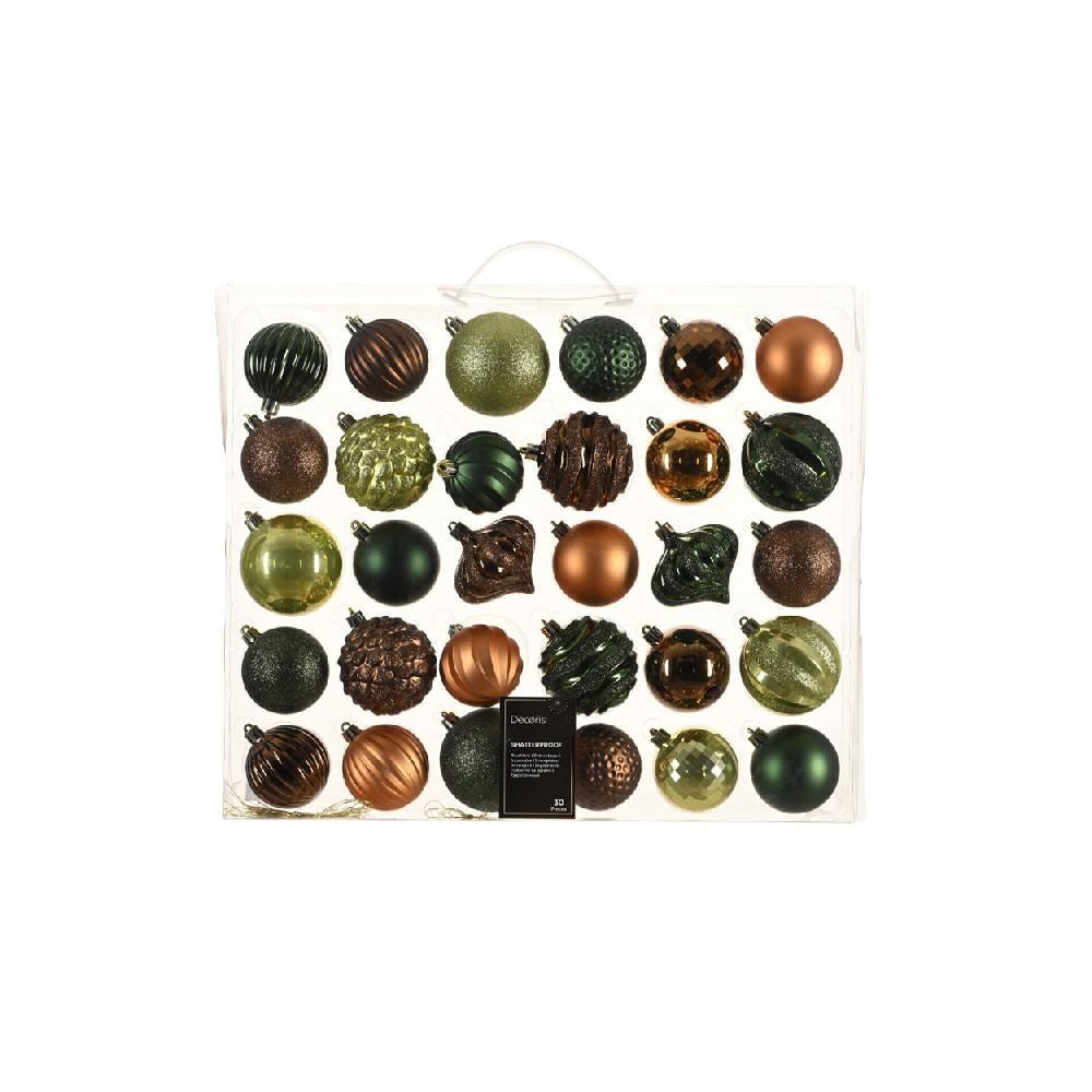 Kaemingk Decoris Mix Shatterproof Baubles Shiny, Matt \& Glitter Mix 21394 - 1