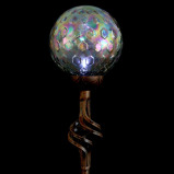 Exhart Solar Pearlized Glass Honeycomb Garden Stakes Clear - 8 miniature