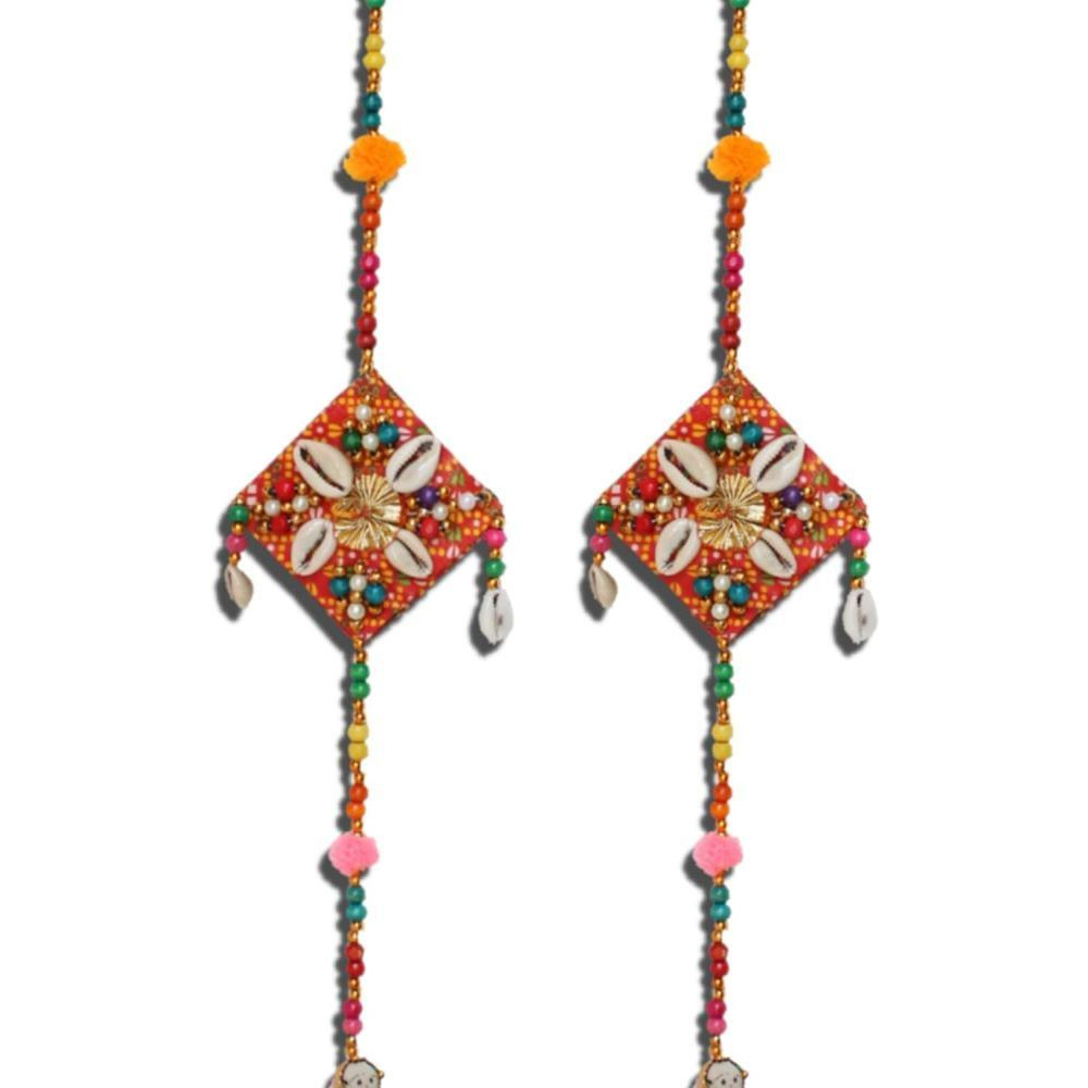 JH Gallery Handmade Recycled Material Rajasthani Dolls Door Hangings, Wall Hanging, Home Décor, Home Furnishing, Diwali Gift, 38 Inche - 4