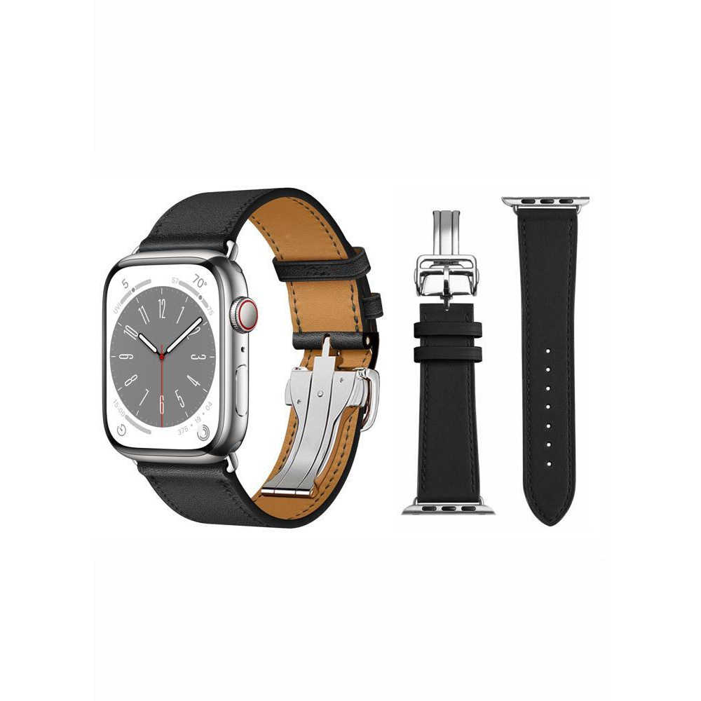 Perfii Supreme Folding Leather Replacement Band For Apple Watch 49/45/44/42mm Series Ultra/8/7/6/5/4/SE - 1