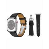 Perfii Supreme Folding Leather Replacement Band For Apple Watch 49/45/44/42mm Series Ultra/8/7/6/5/4/SE - 1 miniature