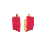 АКЦЕНТ Серьги с геометрическим узором и эмалью - 2 miniature