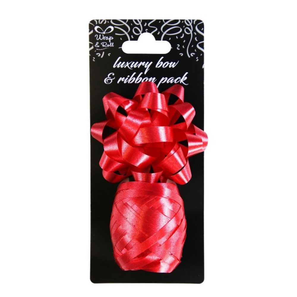 Wrap \& Roll Red 3 inch Star Bow \& 10 Meter Cop - 1