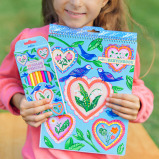 eeBoo Hearts \& Birds Sketchbook Deluxe Water Color Paper 60 Sheets for kids to learn painting and fun learning.  - 2 miniature