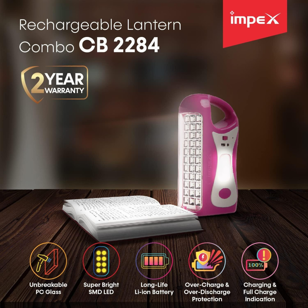 Фонарь Impex Cb 2284 АККУМУЛЯТОРНЫЙ 33 ШТ. Led 6В 4500МАЧ 2 ШТ. (многоцветный) - 3