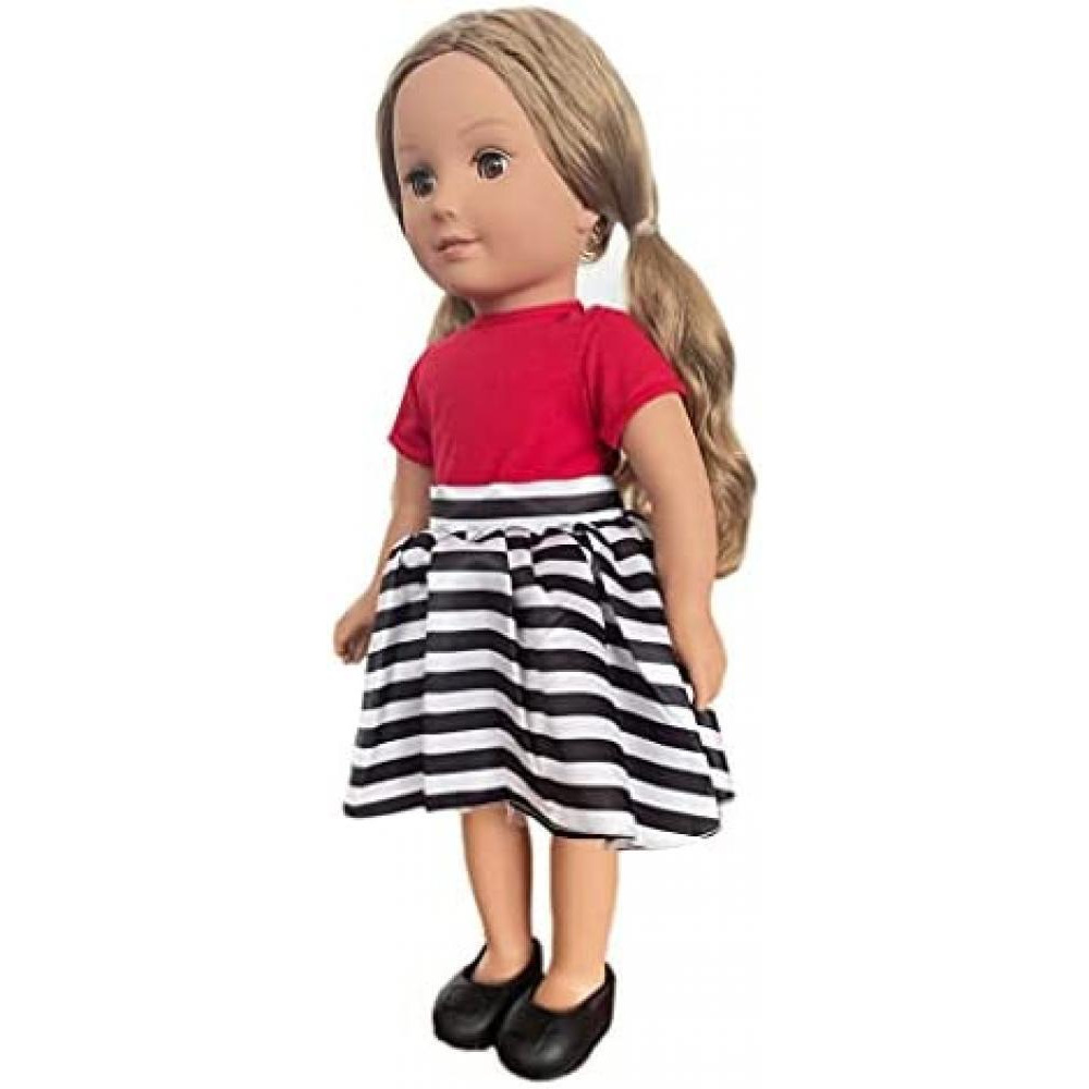 Hayati Girl / Fashion Doll Siba Stripe Fancy Dress 18 Inches, Multicolor, TP100321 - 2