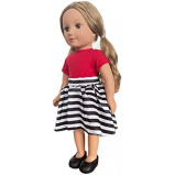 Hayati Girl / Fashion Doll Siba Stripe Fancy Dress 18 Inches, Multicolor, TP100321 - 2 miniature