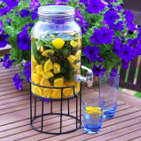 Fissman Beverage Dispenser 5.7 ltr With Stand Glass - 3 miniature