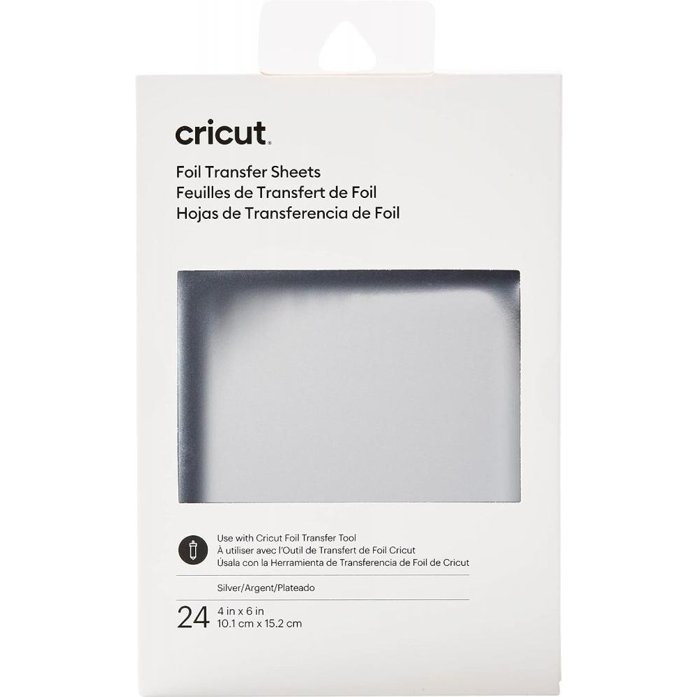 Cricut Transfer Foil Sheets 10 x 15 cm 24 Sheets Silver Silver 10 x 15 cm - 1