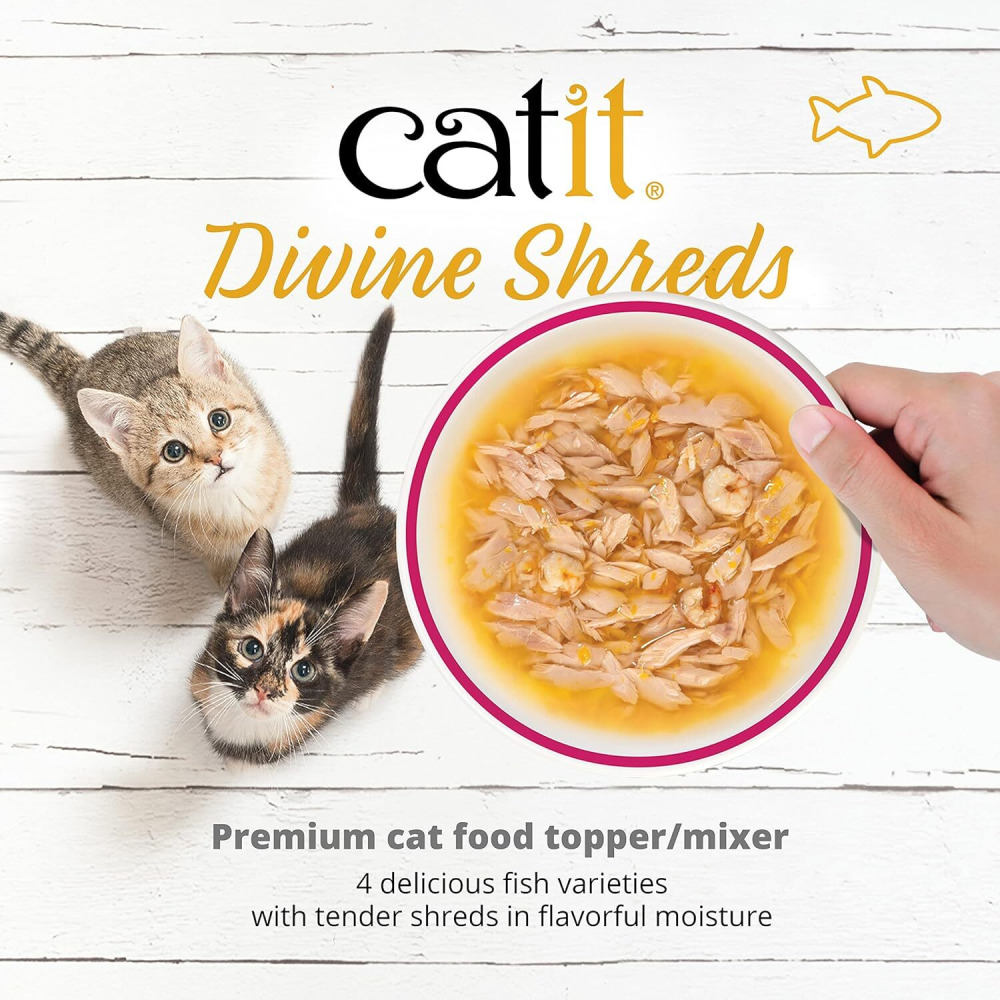 Catit Divine SHREDS, Премиум-Корм Для Кошек, ТУНЕЦ С курицей И ВАКАМЕ, 75 Г - 2